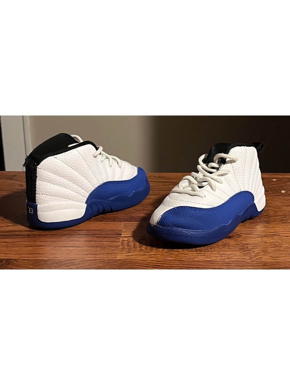 Jordan Retro 12 White and Blue Toddler Sneakers Size 10C